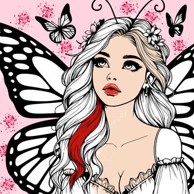 butterfly fairy realistic girl