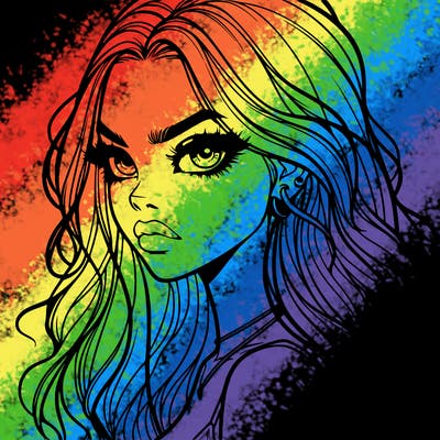 a realistic girl with siren eyes and looks badass