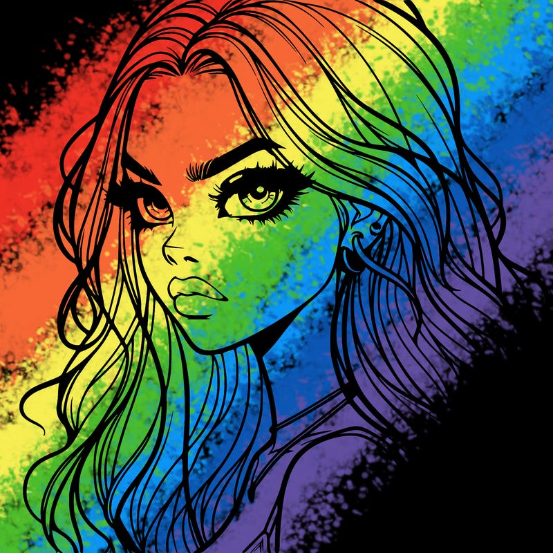 a realistic girl with siren eyes and looks badass