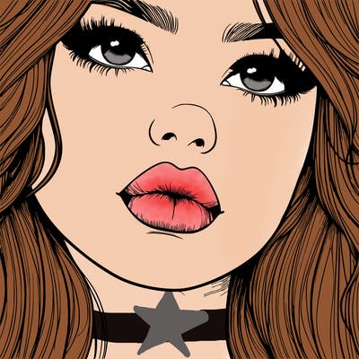 really realistic girl with lips
