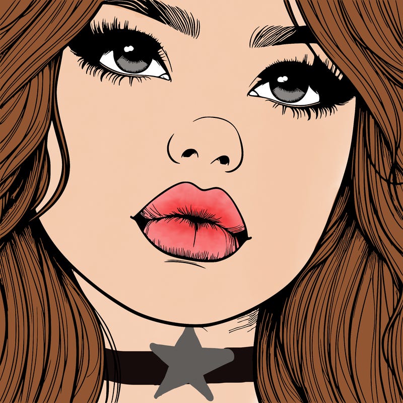 really realistic girl with lips