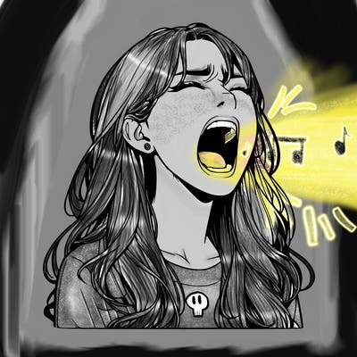 screaming realistic, girl