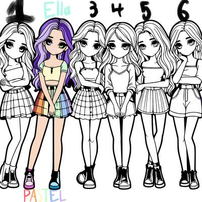 a group of girls realistic