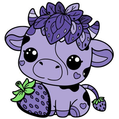 cute strawberry cow