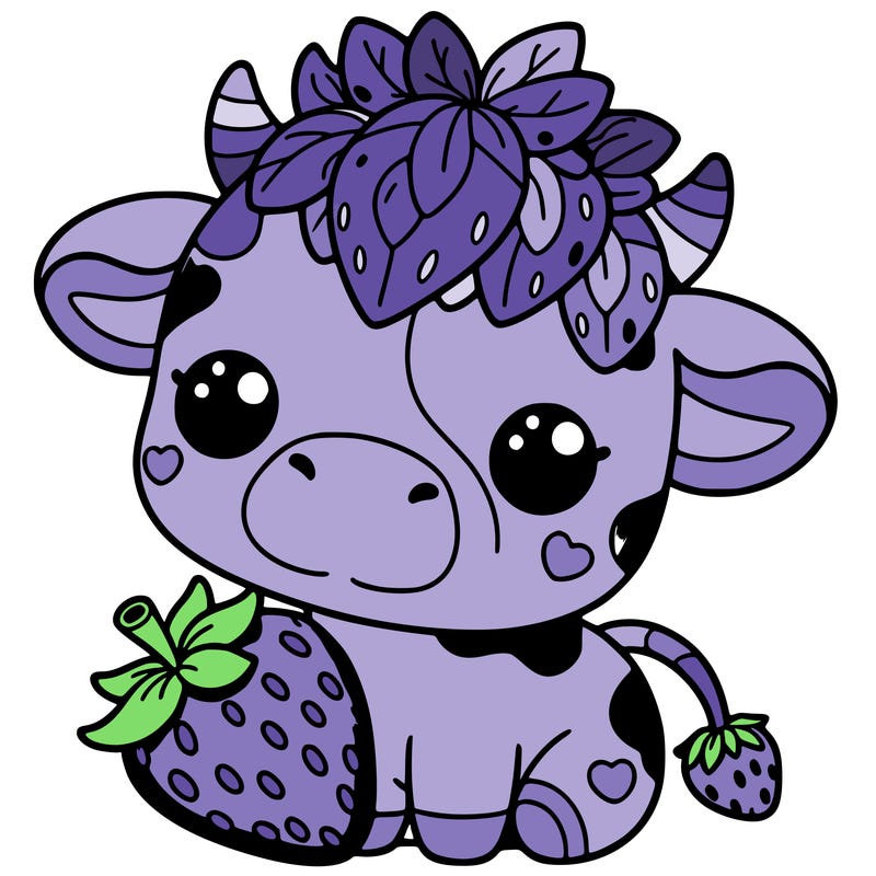 cute strawberry cow