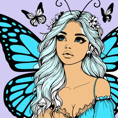 butterfly fairy realistic girl