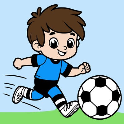 boy playing soccer