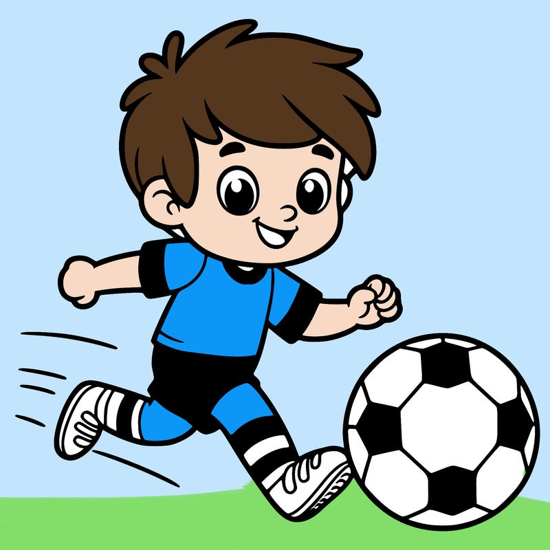boy playing soccer