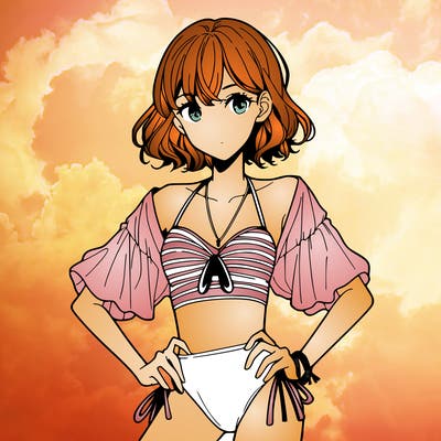 manga girl in a swimsuit