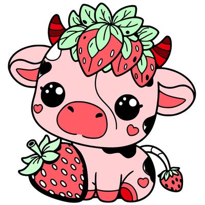 cute strawberry cow