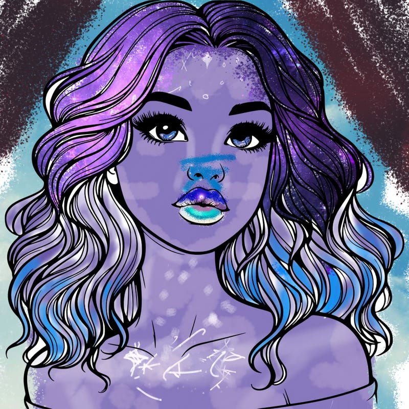 realistic girl with wavy hair and lips