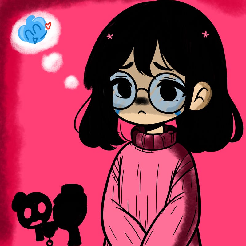 sad girl with glasses in a sweater