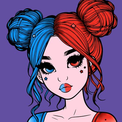 realistic girl with space buns