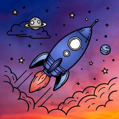 rocket in space