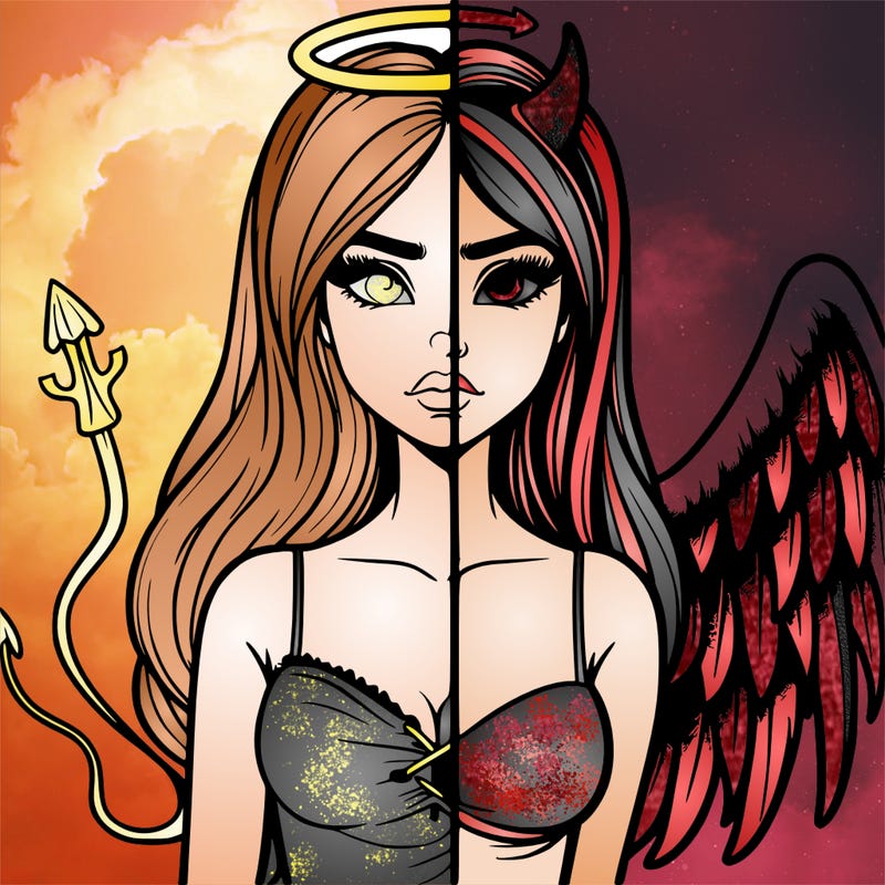 devil vs angel realistic girl