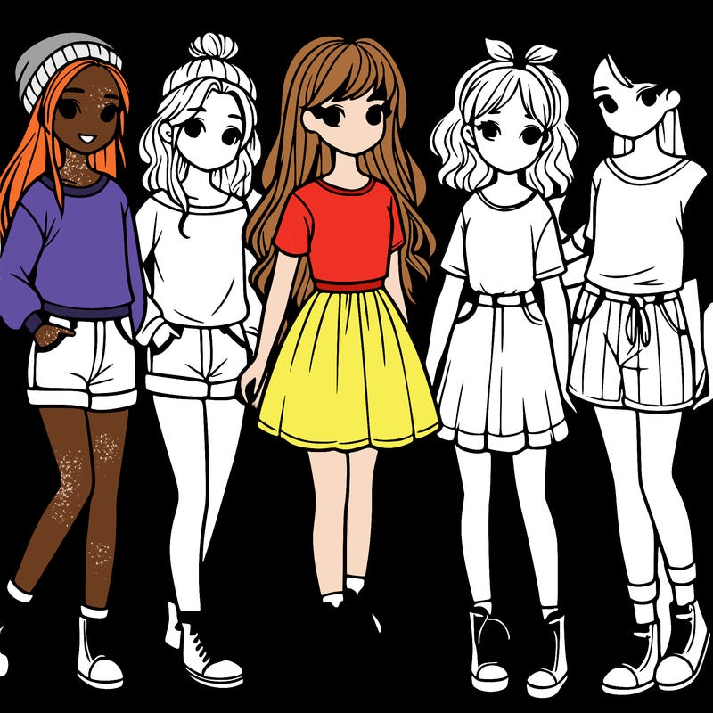 a group of five girls