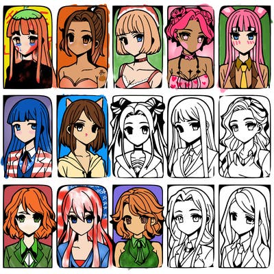 girls that look diffrent anime