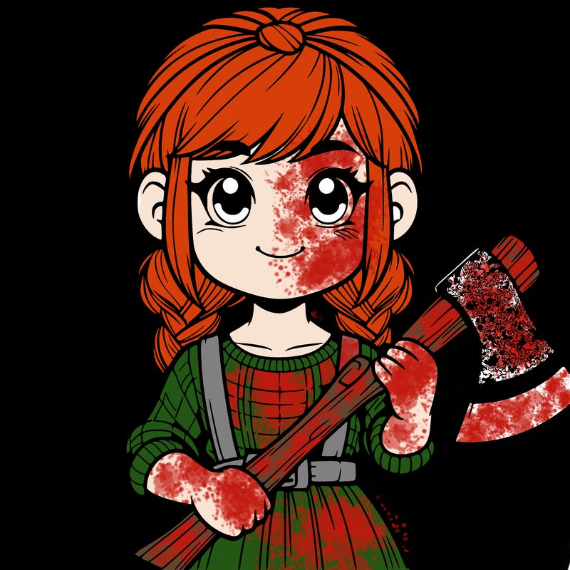 girl with axe realistic