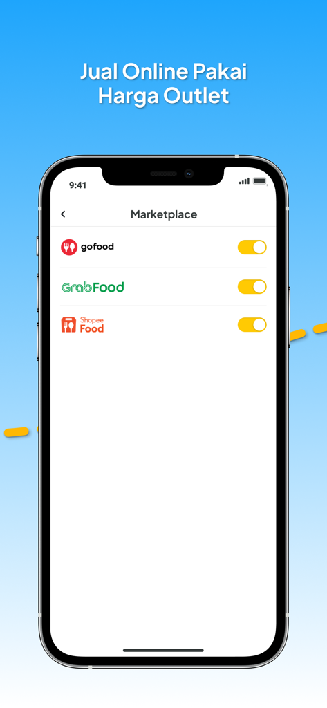 Opaper app interface for managing food delivery marketplace integrations
