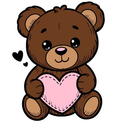 . teddy bear holding heart