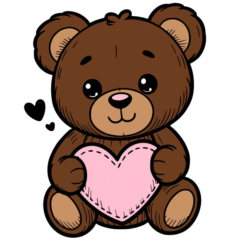 . teddy bear holding heart