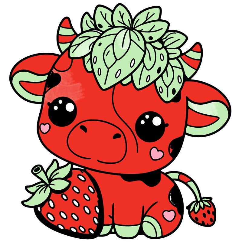 cute strawberry cow