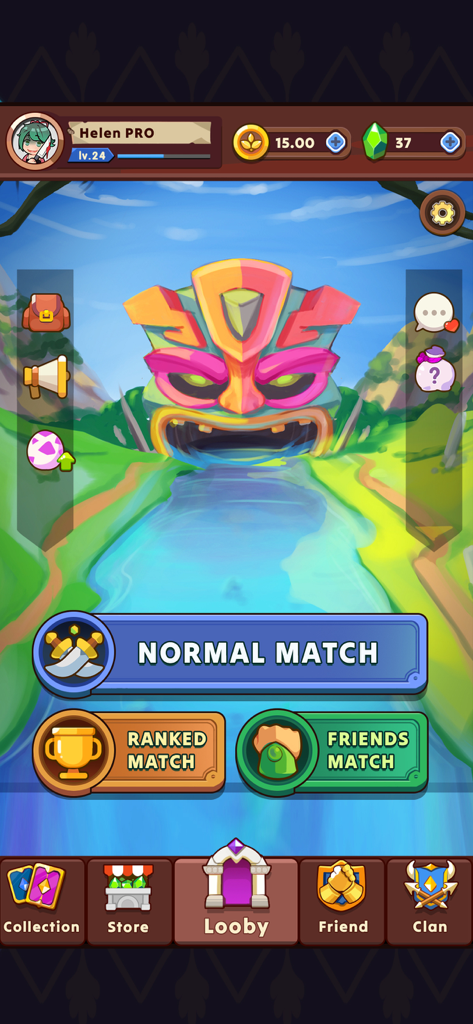 Coup Online - Board Game - Main menu screen of Coup Online showing Normal Ranked and Friends match options and player profile