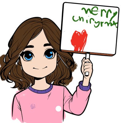 realistic girl holding up a sign