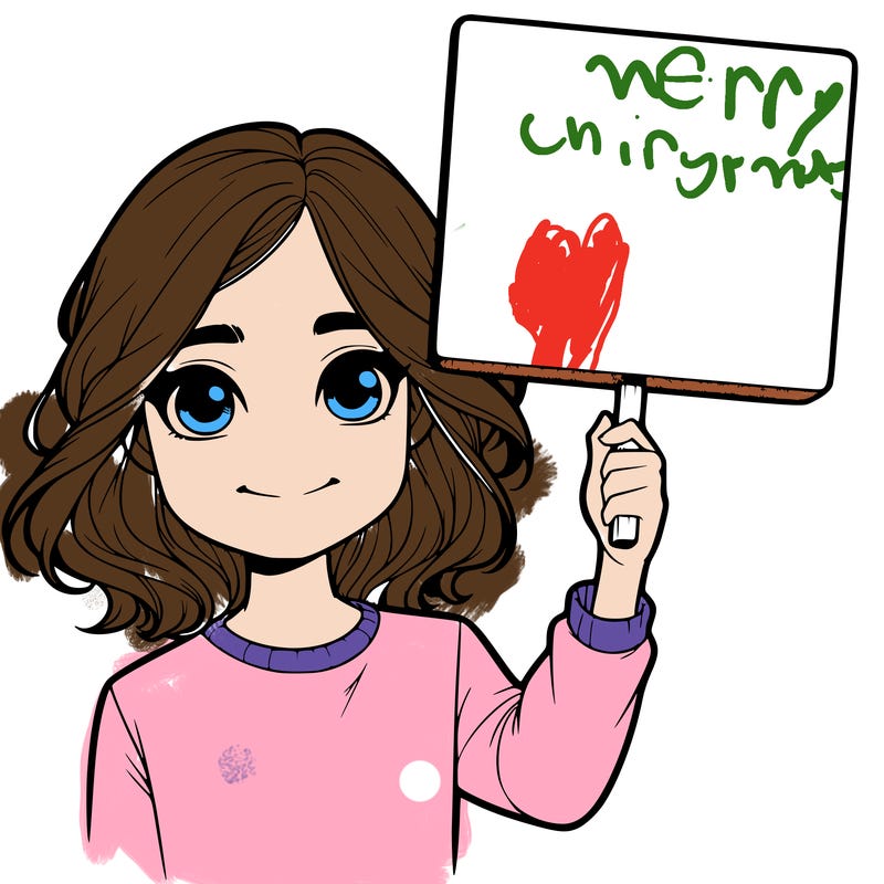 realistic girl holding up a sign