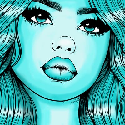 really realistic girl with lips