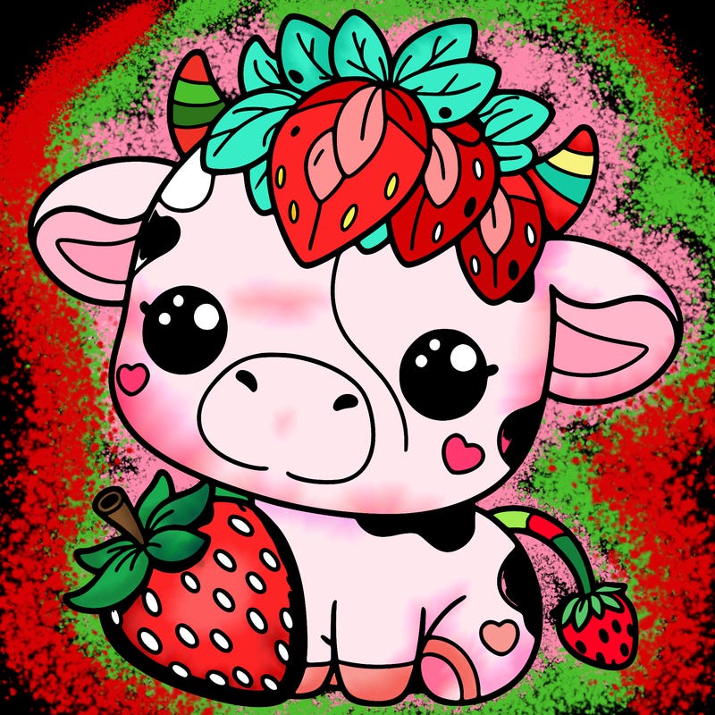 cute strawberry cow