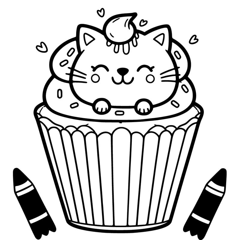 cat in a cupcake