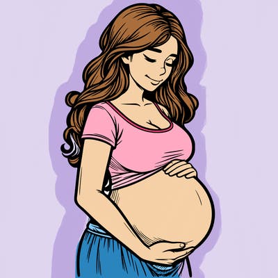 woman heavily pregnant realistic