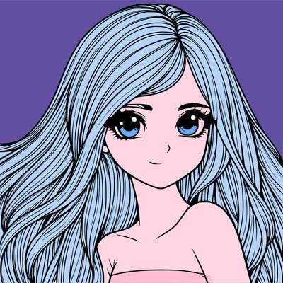 realistic girl pretty long hair