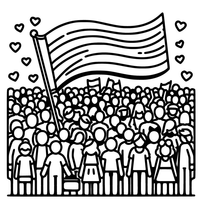 lgbtq flag with people