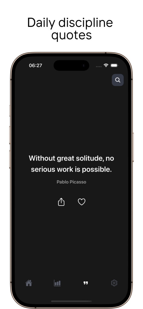 Monk Mode: Habit Tracker - Daily discipline quotes screen on the Monk Mode habit tracker app