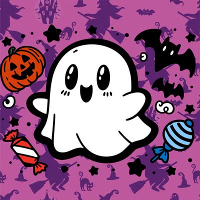 halloween cute little ghost