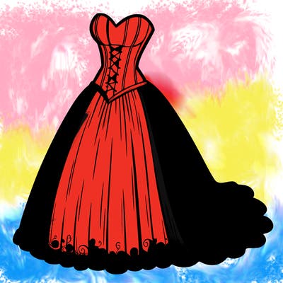 wedding dress-corset and a long and flowy skirt