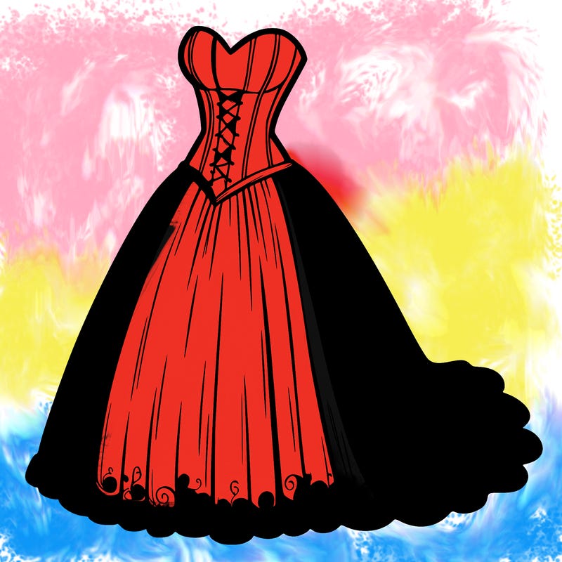 wedding dress-corset and a long and flowy skirt