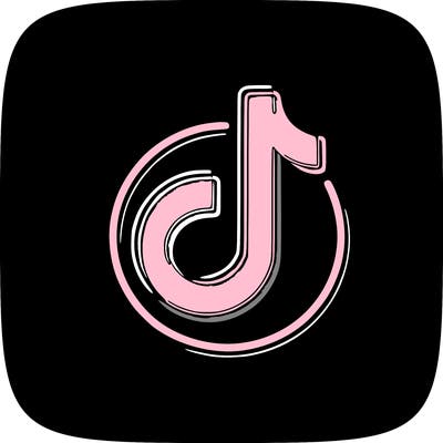 tiktok logo neon