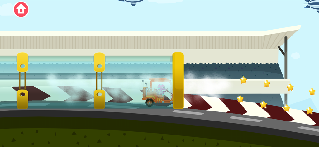 Truck Driver Games for kids - Cartoon truck driving on a racetrack and collecting stars in a stadium