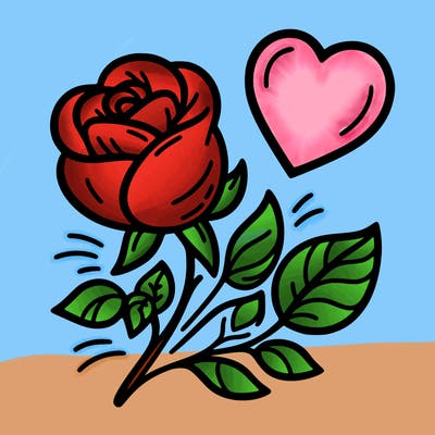 rose and heart