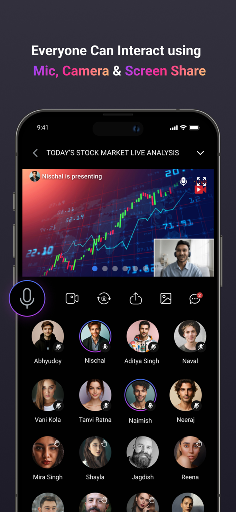Whalesbook - Whalesbook live stock market analysis session featuring real-time community interaction and screen sharing.