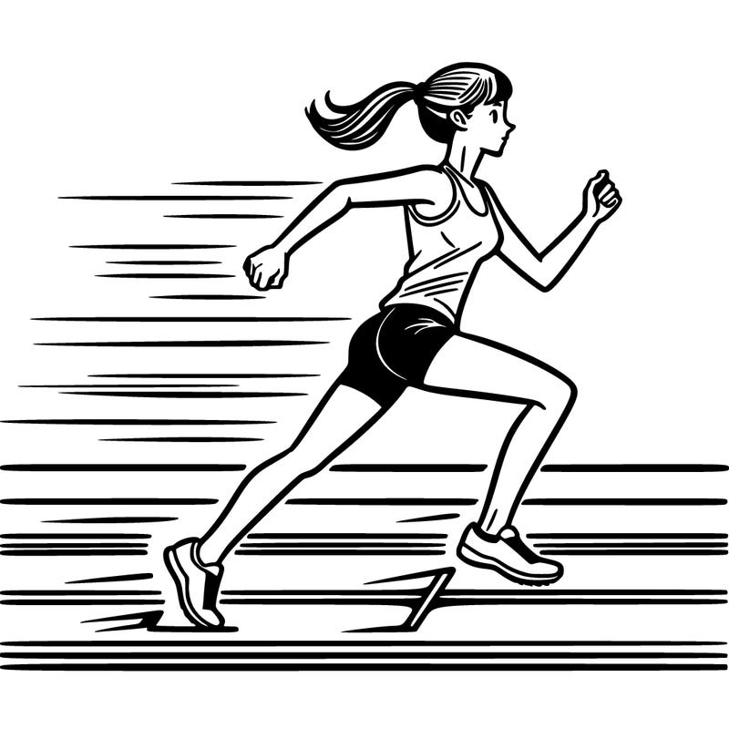 woman running track