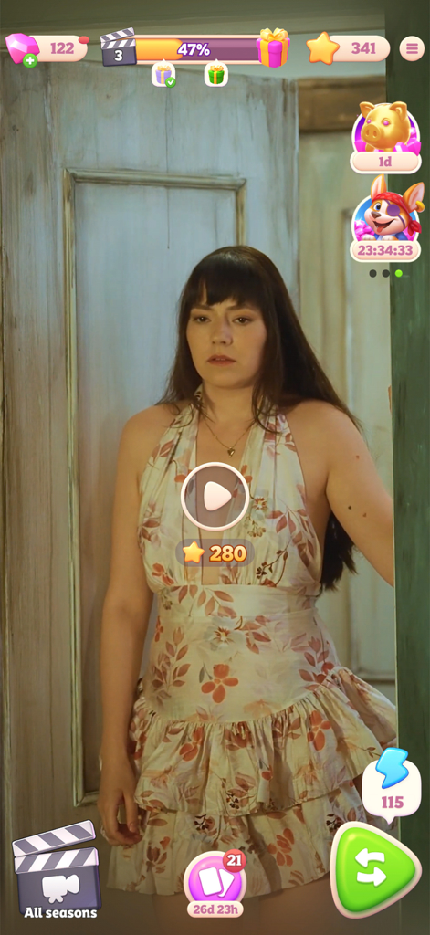 A dramatic story scene with character Elsa in Merge Drama Puzzle Story.