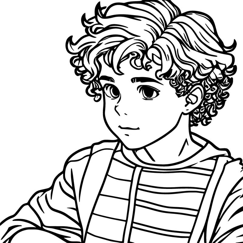 anime boy with curly hair