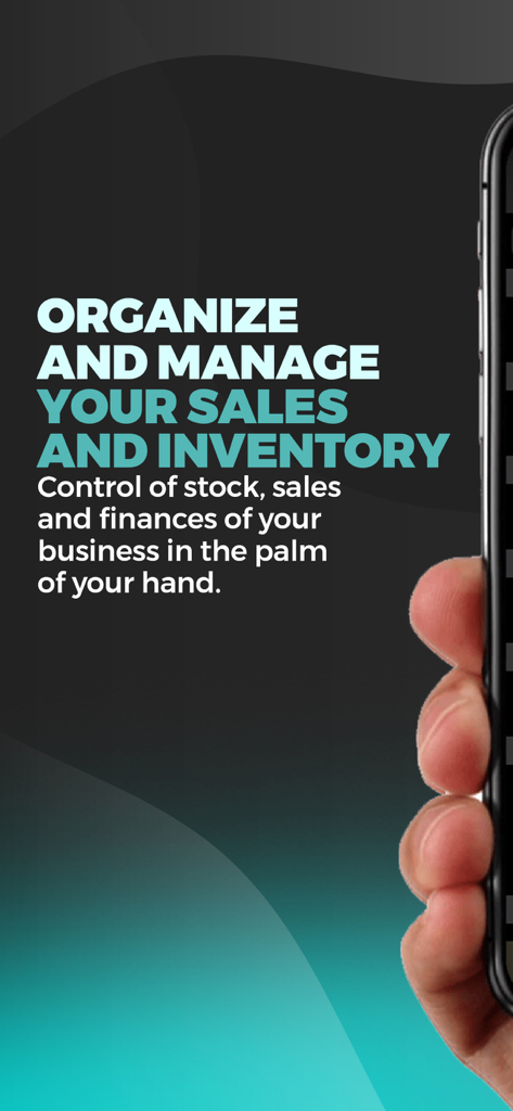 Promotional screen for My Loja Store app highlighting sales and inventory management features on a smartphone