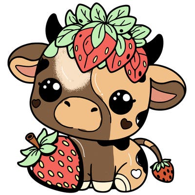 cute strawberry cow