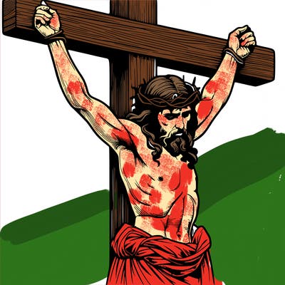 jesus realistic on the cross