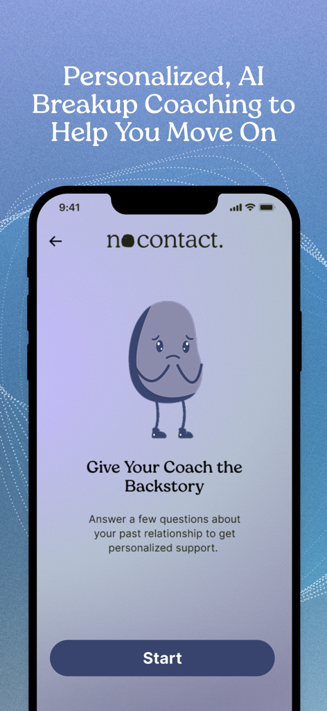 No Contact Tracker Pro app onboarding screen for personalized AI breakup coaching